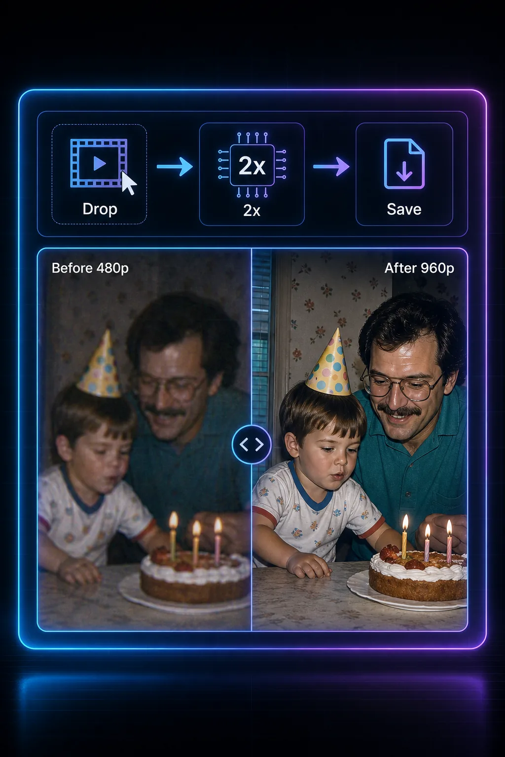 Real Video Enhancer free AI video upscaler running in browser
